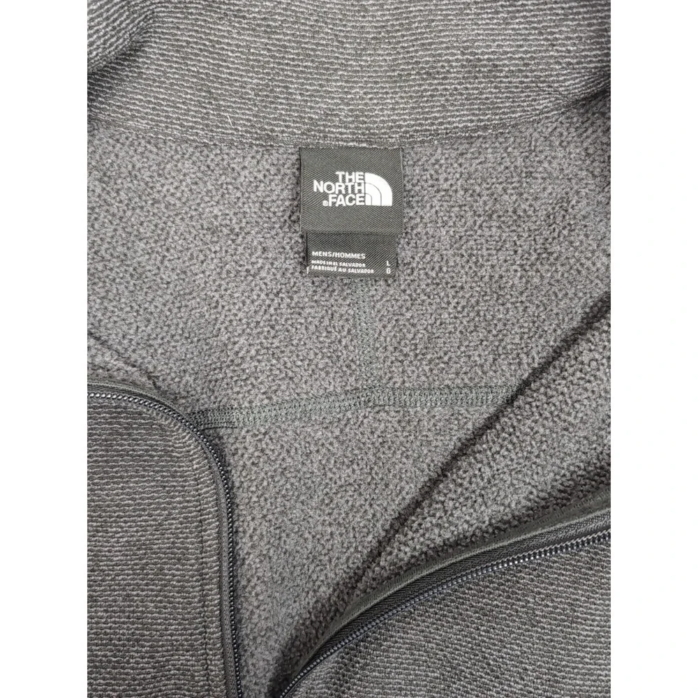 The North Face Textured Cap Rock 1/4 Zip‎ Pullover Mens Large Gray Fleece